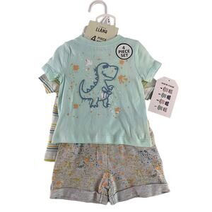 Laughing Lama baby boys 6-9 months, 4-piece short set, NWT